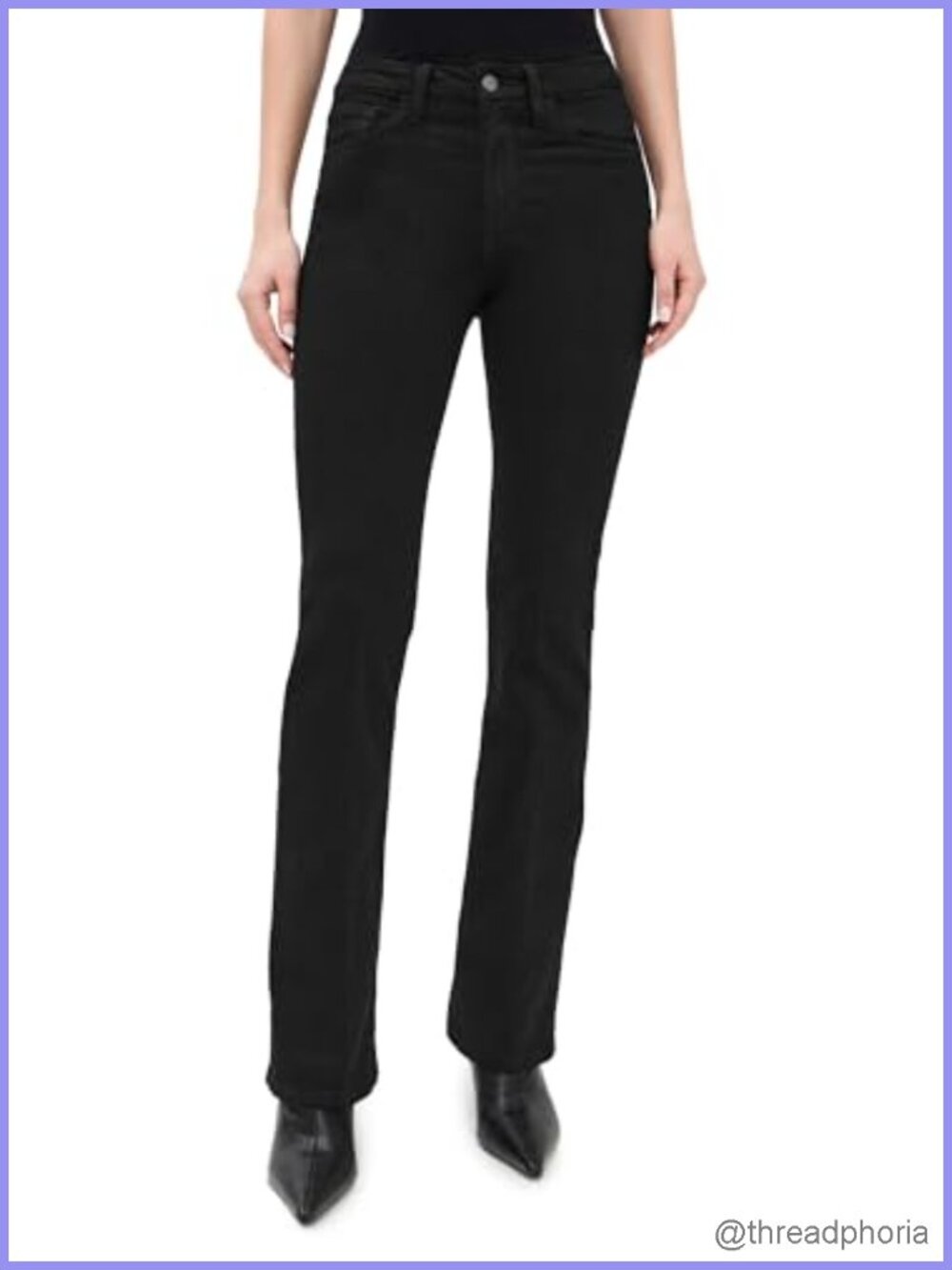 High Rise Bootcut Stretch Denim Jeans with 5-Pocket Styling
